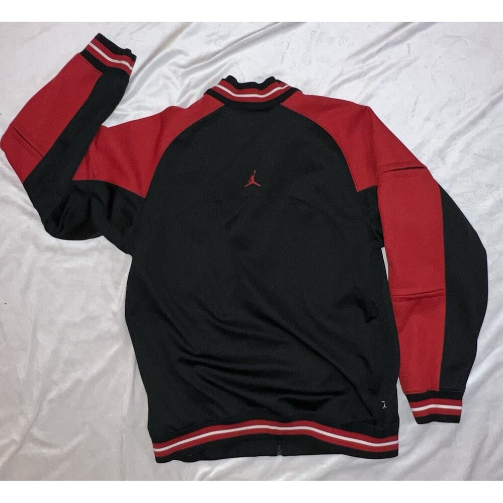 Nike Air Jordan Full Zip Jacket Black Red Mens Med CA05553